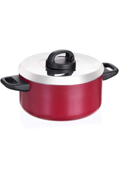 Prestige Classic Cooking Pot with Stainless Steel Lid, PR21252, Red