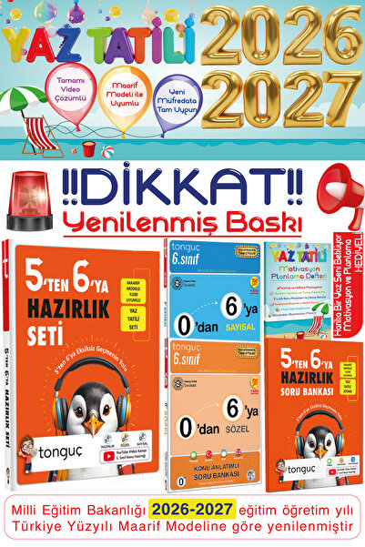 Tonguç Yayınları 5. Sınıf 5'ten 6'ya Hazırlık Seti 0'dan 6'e Sayısal & Sözel ...