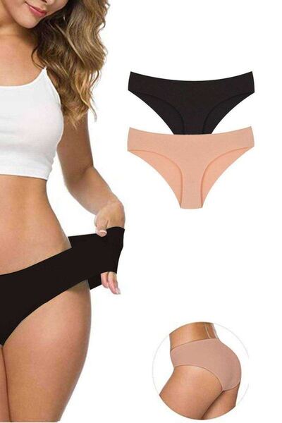 Mestore 2 Pieces Women's Seamless Laser Cut Flexible Non-Marking Panties S2
