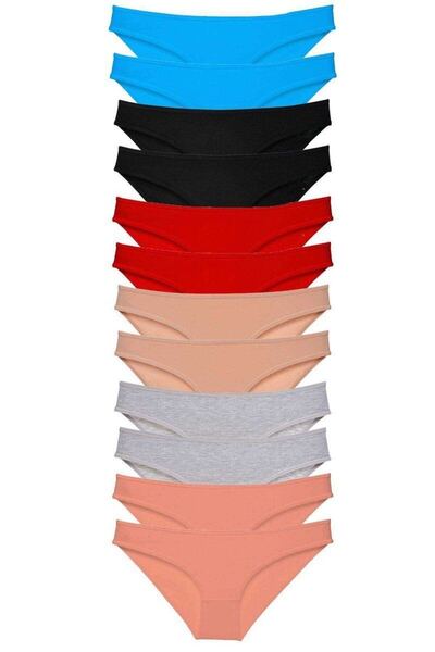 Mestore 12 Pieces Eco Set Lycra Women's Slip Panties Multi Color 1