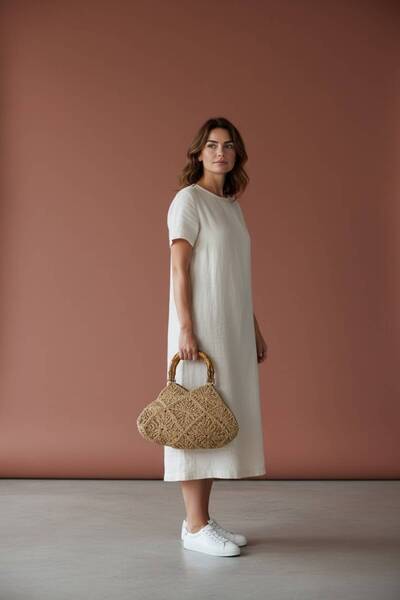 ENSAR GİYİM Hand Knitted Women's Shoulder Bag