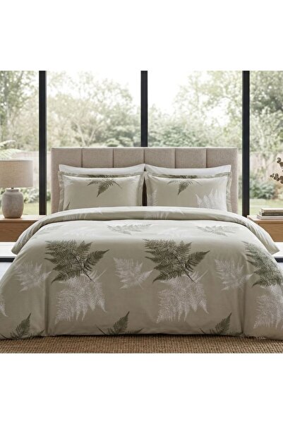 Pucioasa %100 cotton cotton satin double Duvet Cover Set , 4 pieces, Fern leaves