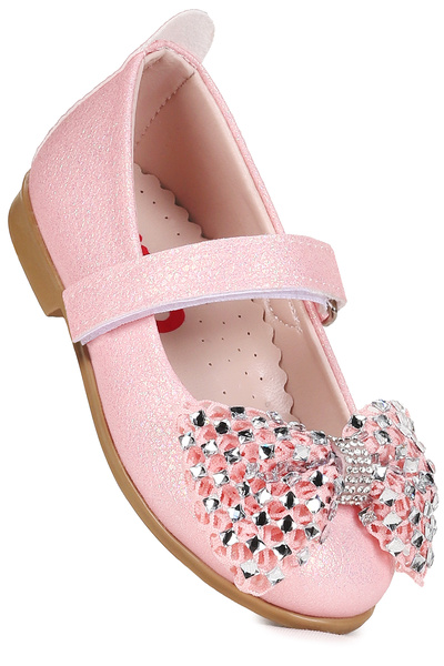 Kiko Kids Dongan Velcro Stone Bow Cipele za devojčice / Dječje balerina cipele