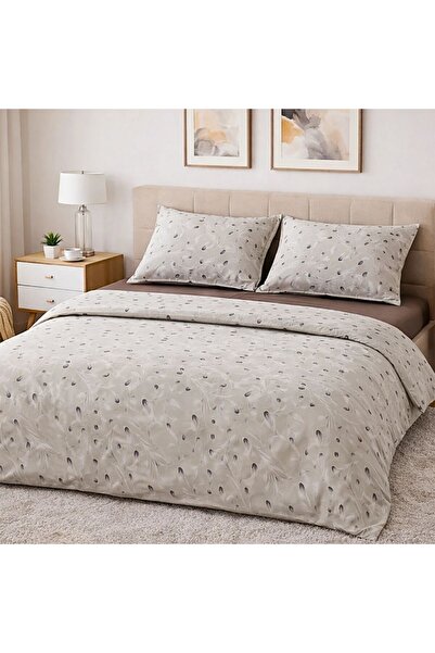 Pucioasa Set cearceafuri 4 piese 240x270 cm din bumbac 100% satinat, Pene bej