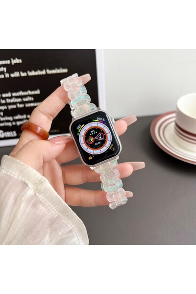 UnDePlus Apple Watch 10/11 42mm-38/40/41mm Kordon Hologramlı Parlak İnce Bakl...