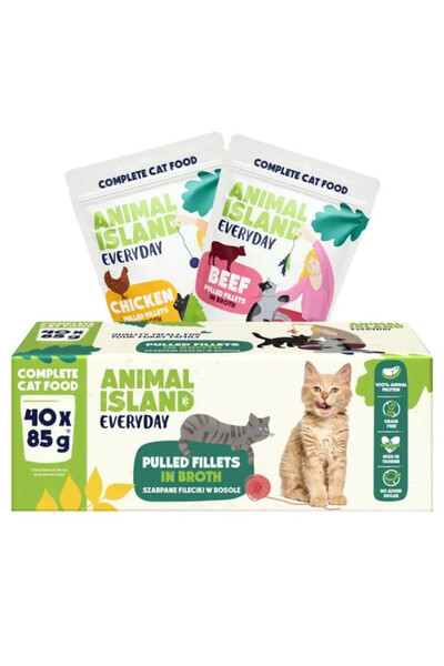 Animal Island wet cat food Beef/Chicken fillet MIX 40x85g