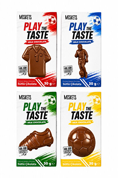 Miskets Play The Taste Futbol Koleksiyonu Şekilli Sütlü Çikolata 4'lü Set
