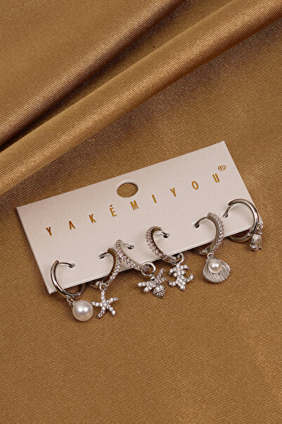 Süspüs Accessories Multiple Silver Color Yakemiyou Earrings