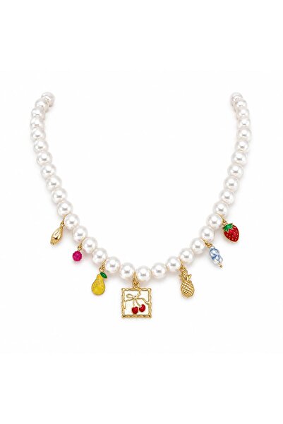 Hector&Co. Jewellery İnci Barok Meyve Charm Kolye 316L Paslanmaz Çelik 14K Al...