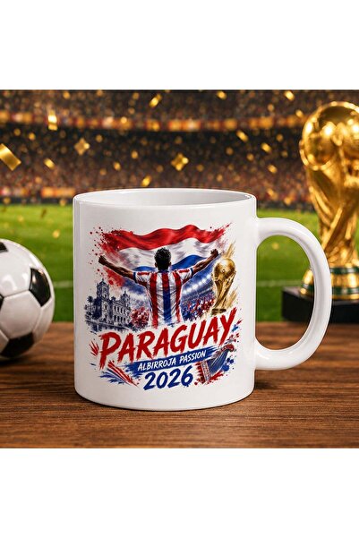 Bk Gift Paraguay Fan-Themed 2026 World Cup Design White Trophy Cup