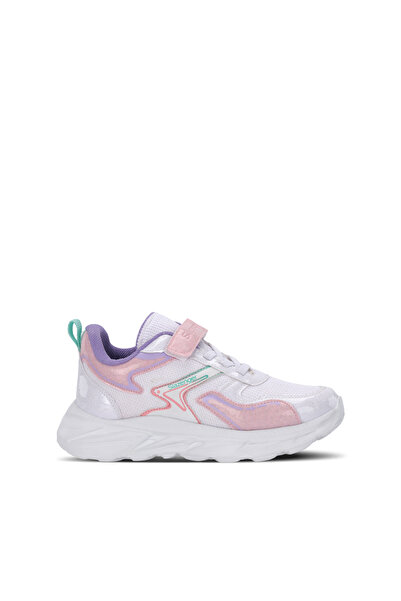 Slazenger KAROLIS Pantofi sport casual pentru fete, cu velcro, alb/roz
