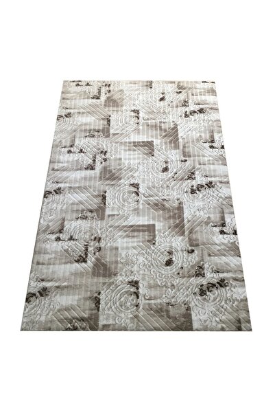 OEM Acoustic Anti-Slip Rug , Beige with Brown, Embossed, 120 x 180 cm