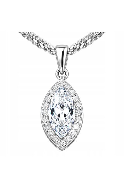Larezo 925 Silver Necklace, Drop Pendant With Shiny Sheer Crystal, Ideal Gift...