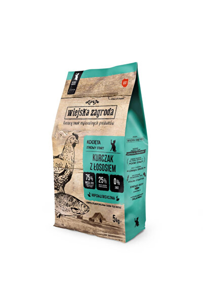 Wiejska Zagroda Rural Farm Dry Chicken and Salmon Kittens 5kg