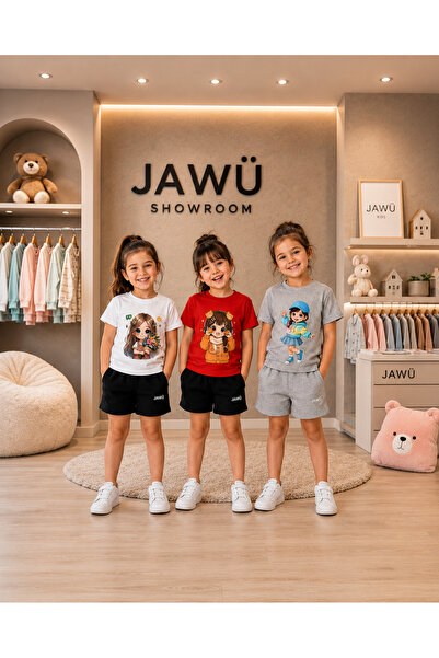 JAWÜ STYLE 3 ΣΕΤ ΕΙΔΙΚΑ ΓΙΑ ΓΛΥΚΑ ΚΟΡΙΤΣΙΑ: Βαμβακερό μπλουζάκι oversized - Σ...