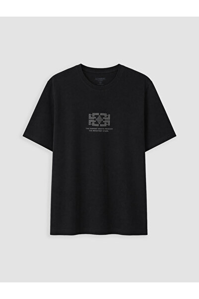 LC Waikiki Gencc Quality Oval Collar Printed Men's T-Shirt