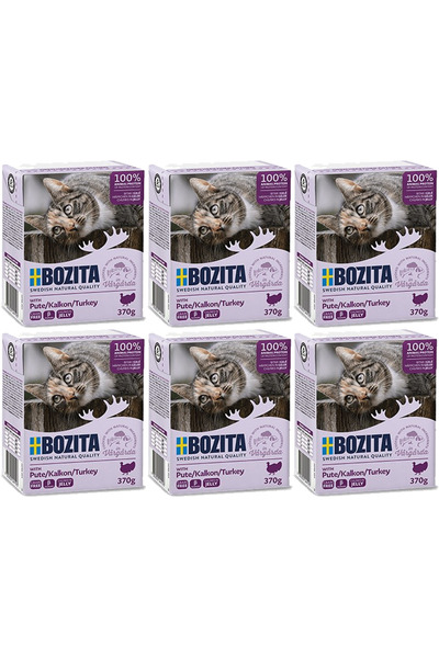Bozita Bucăți de carne cu curcan în jeleu 6x370g