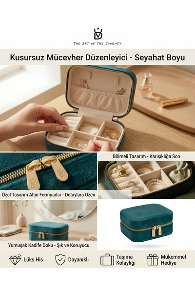 Dorvina Jewelry Box Organizer Travel Case Necklace Ring Earring Organizer Vel...