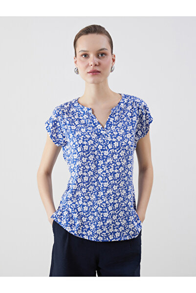 LC Waikiki Trendlucky Women's Blouse with Floral Collar and Difference in Color