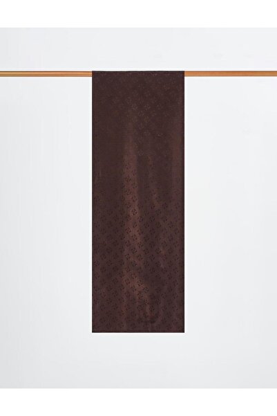 Kayra Logo Detailed Lyocell Shawl Dark Brown