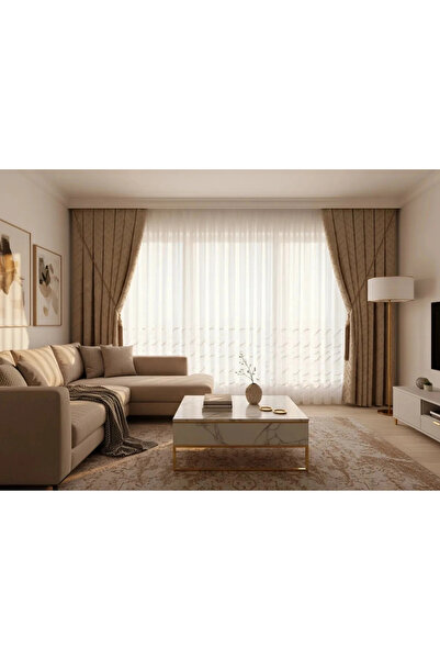 NİVEMESHOME AHU 1-0049P ستارة من التول المطوي نصف منقوشة 1/3 APM