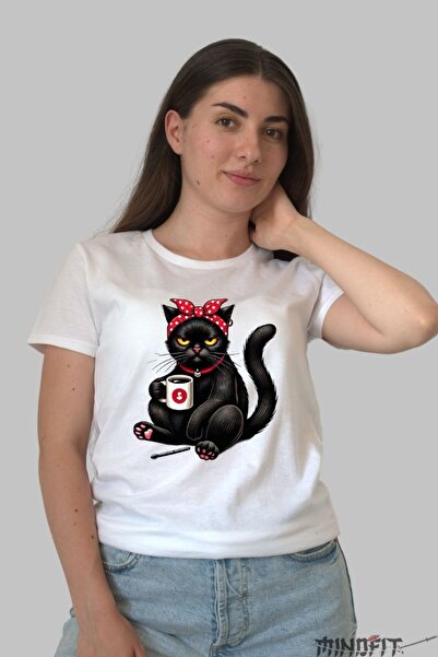 GILDAN Tricou Pisica Neagra Suparata