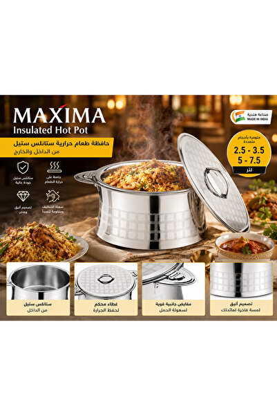 Maxima Luxury Indian Stainless Steel Thermal Food Warmer Container Insulated ...