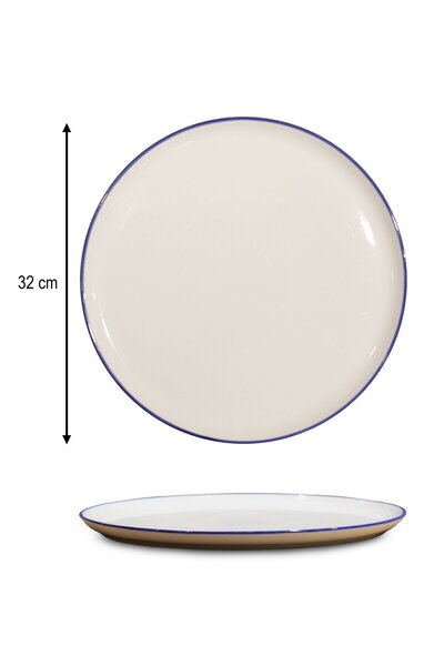 rinart 6-Piece Valencia Serving Plate (Pizza) 32cm Rim Navy Blue