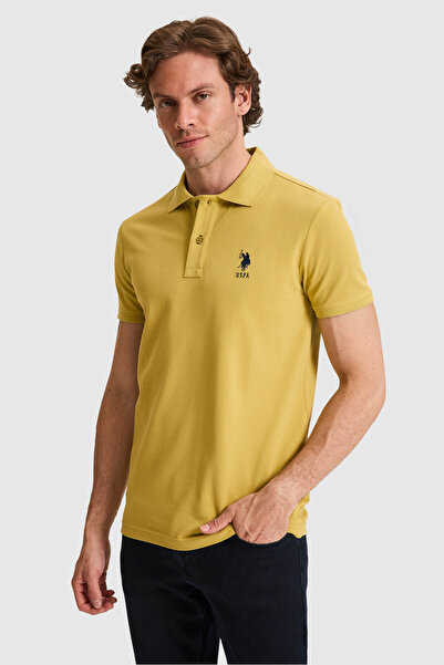 U.S. Polo Assn. Erkek Slim Fit Polo Yaka Yeşil Basic Tişört 50326920-VR235