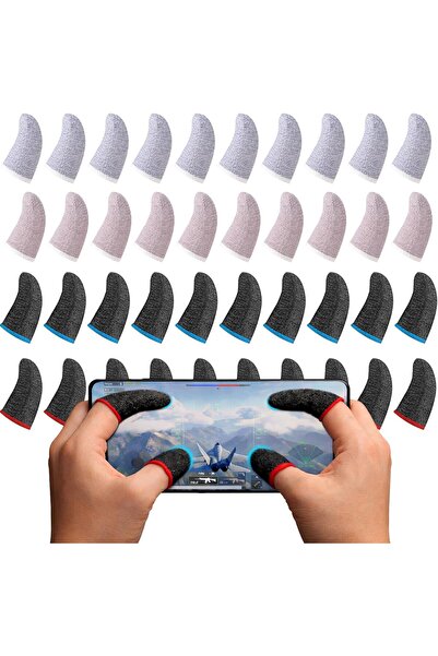 Geyoga 40 Pieces Gaming Finger Sleeve Finger Gloves For Gaming Thumb Sleeves ...