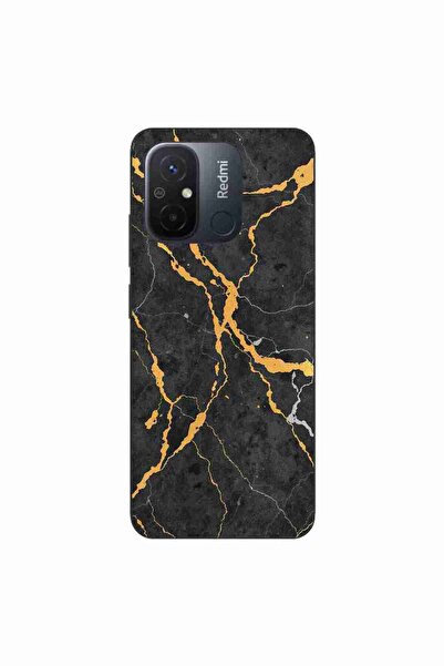 OEM Case compatible with Xiaomi Redmi 12C Silicone Gel Tpu Model Noir Gold Ma...