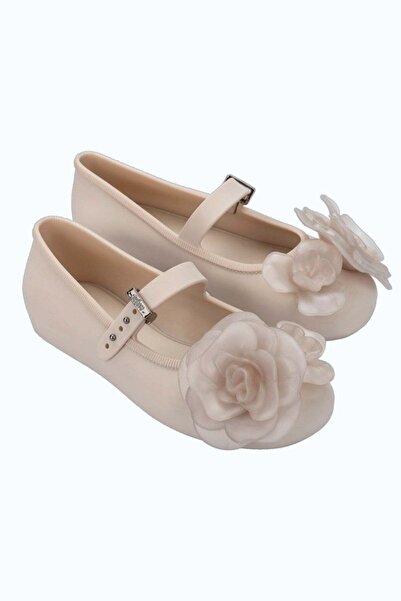 Mini Melissa Kız Çocuk 31-35 Numara Soft Ballerina Studs Petals Babet Krem