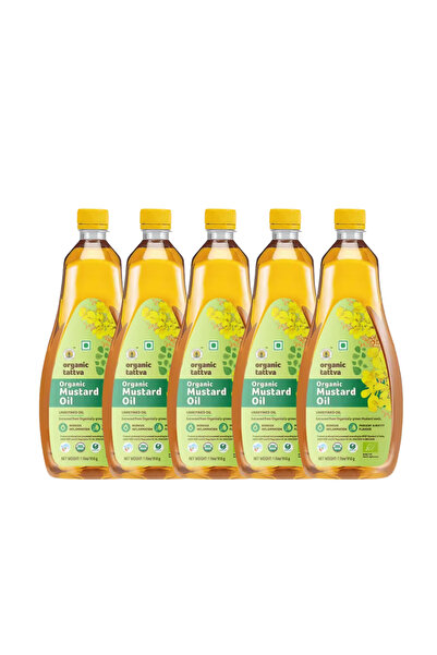 Organic Tattva - Organic Mustard Oil 1 Liter (PACK OF 5 )