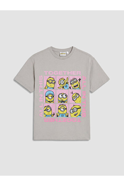 LC Waikiki Tricou de fete cu guler rotund și imprimeu Minioni