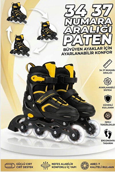Cool Wheels Glow Serisi Ayarlanabilir Silikon Dört Teker Ultra Beyaz Işıklı P...
