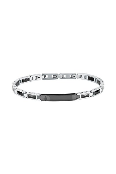 Maserati Ceramic Bracelet, silver stainless steel, black ceramic, length 21.5...