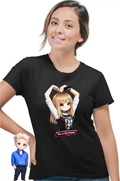 OEM Tricou Femei BlackPink Lisa Heart Love Kpop