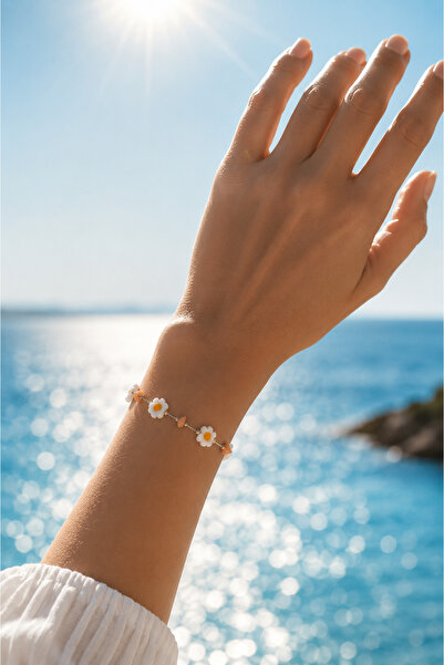 Zundesilver Metal Components and Broken Stone Daisy Model Bracelet