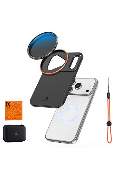 K&F CONCEPT iPhone 17 Pro MAX uyumlu 58mm ND2-32 ND Filtre ve Manyetik Adaptö...
