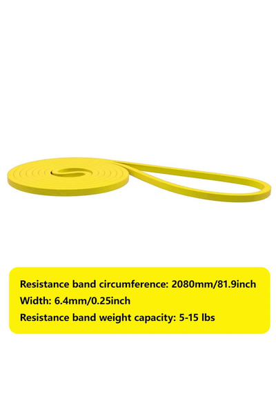 Choice4 Yellow 2-15LB 1Pcs Fitness Resistance Band Tough Latex Elastic Exerci...