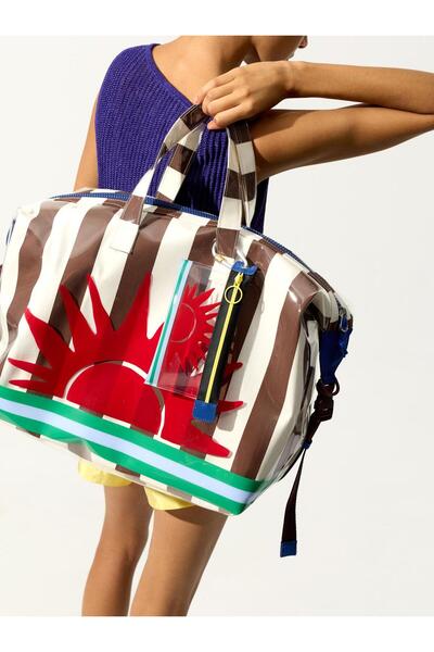 Striped Patterned Weekend Bag