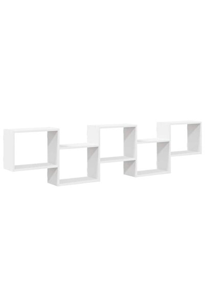 vidaxl Raft cubic de perete cu 5 compartimente alb lemn prelucrat