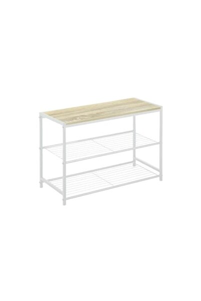 Confortime Raft metalic cu 3 niveluri Confortime, Alb, 60×30×43 cm, Etajere d...
