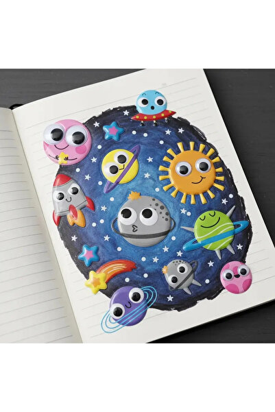Miniso Bu-Bu Googly Eyes Puffy Sticker Celestial Bodies – a Set of Animated S...