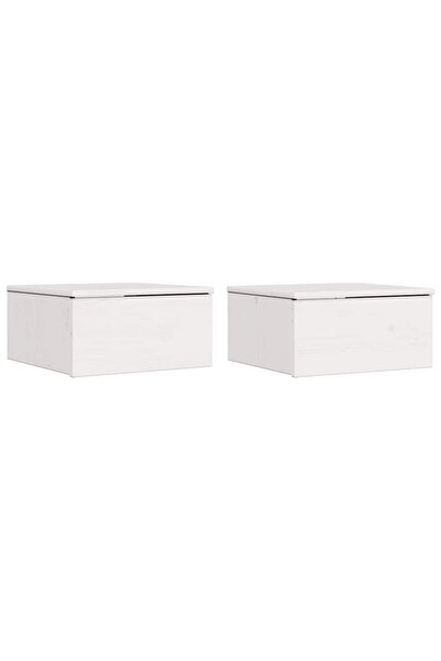 vidaxl Noptieră 2 pcs Alb 37 x 35 x 18,5 cm Lemn masiv de pin