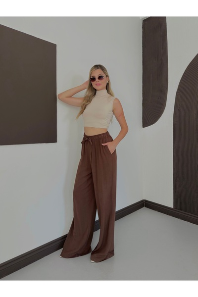 Eztila Linen Blend Loose Fit Women's Trousers