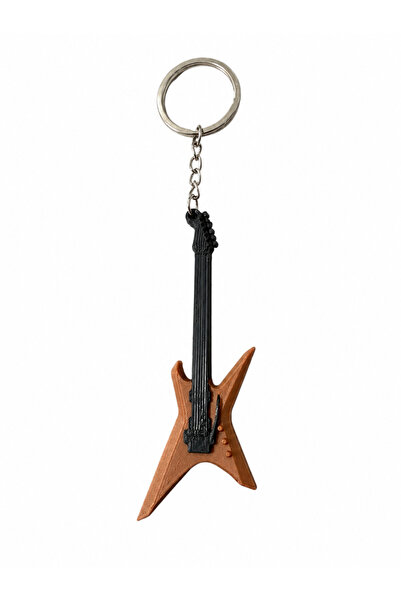 Major Hobi Brown Rock Guitar Keychain 3D Printing Keychain with Electric Guit...