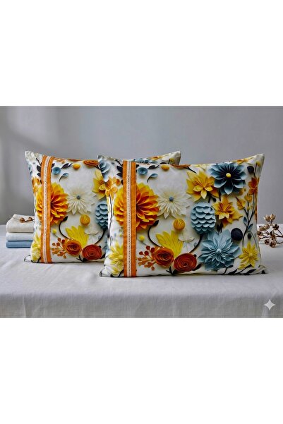 Madame Asel Home Cushion Cover 3D Printed 100% Cotton 2-Pack