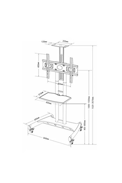 AGD Mobile adjustable TV cart, 32–75 inches, with mobile mount for meetings a...