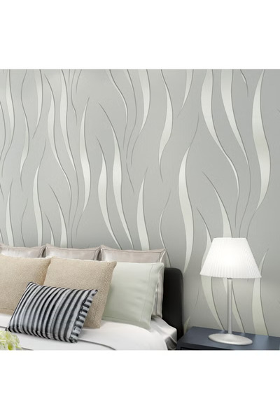 HI-FINE 3D Wave Texture Wallpaper Non-woven Fabric Bedroom Living Room Kitche...